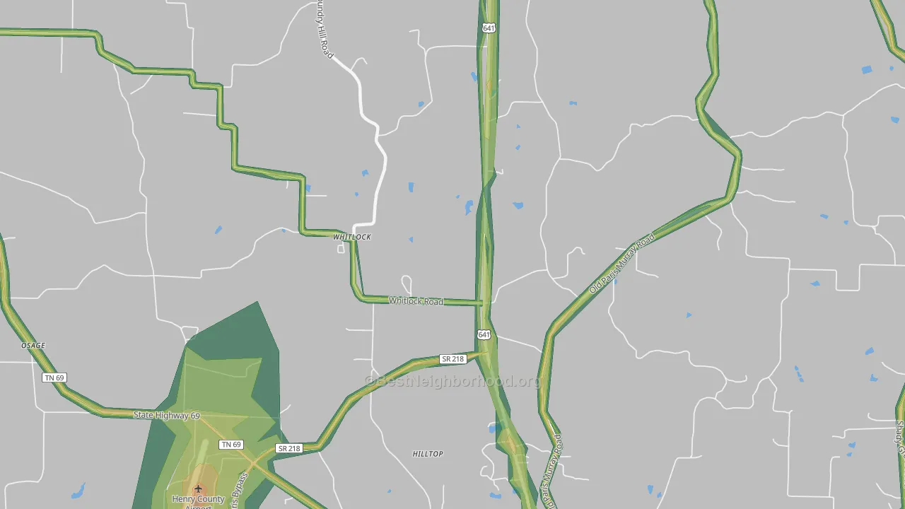 Whitlock, TN Map of Noise Levels in Whitlock