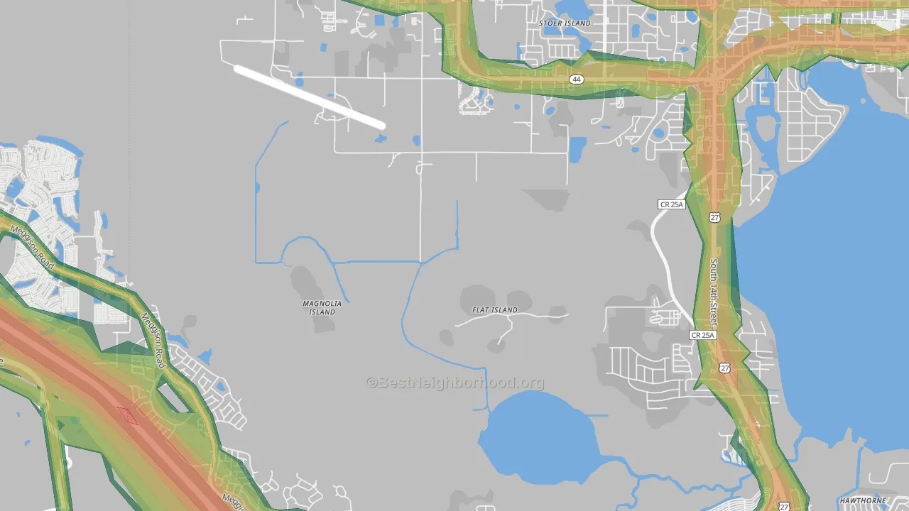 Whitney, FL Map of Noise Levels in Whitney