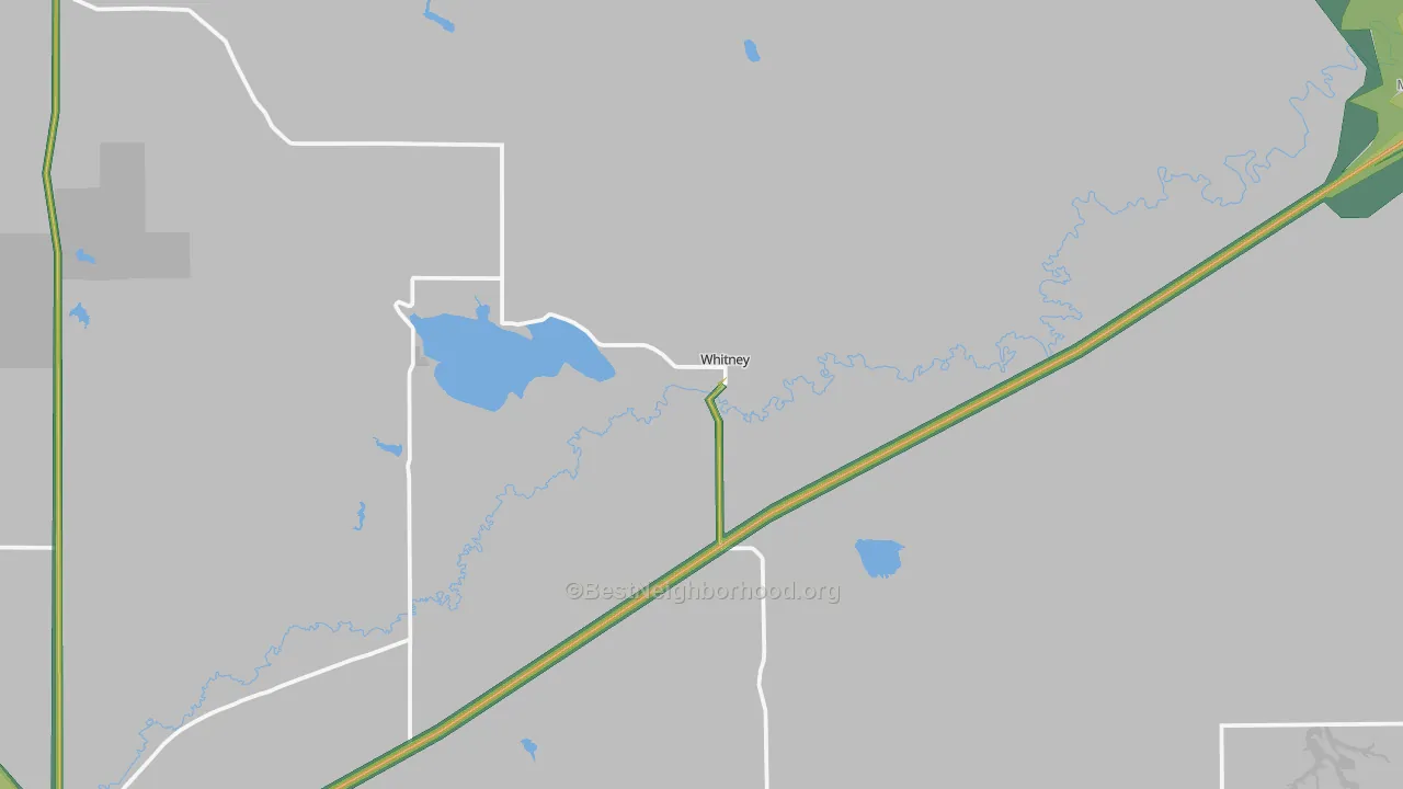 Whitney, NE Map of Noise Levels in Whitney