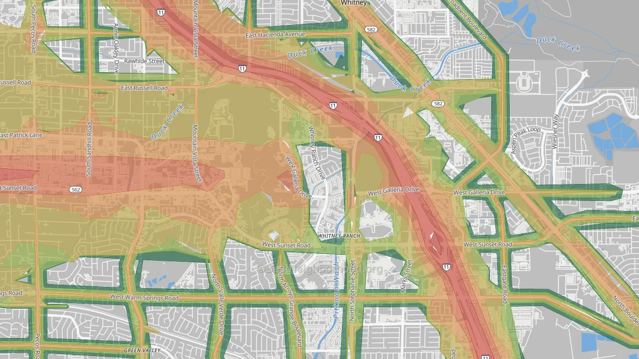 Whitney Ranch, Henderson, NV Map of Noise Levels in Whitney Ranch