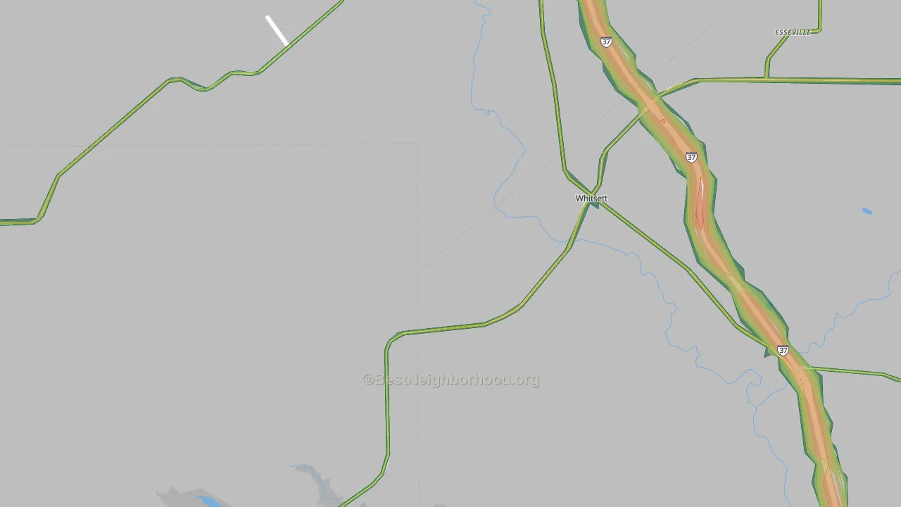 Whitsett, TX Map of Noise Levels in Whitsett