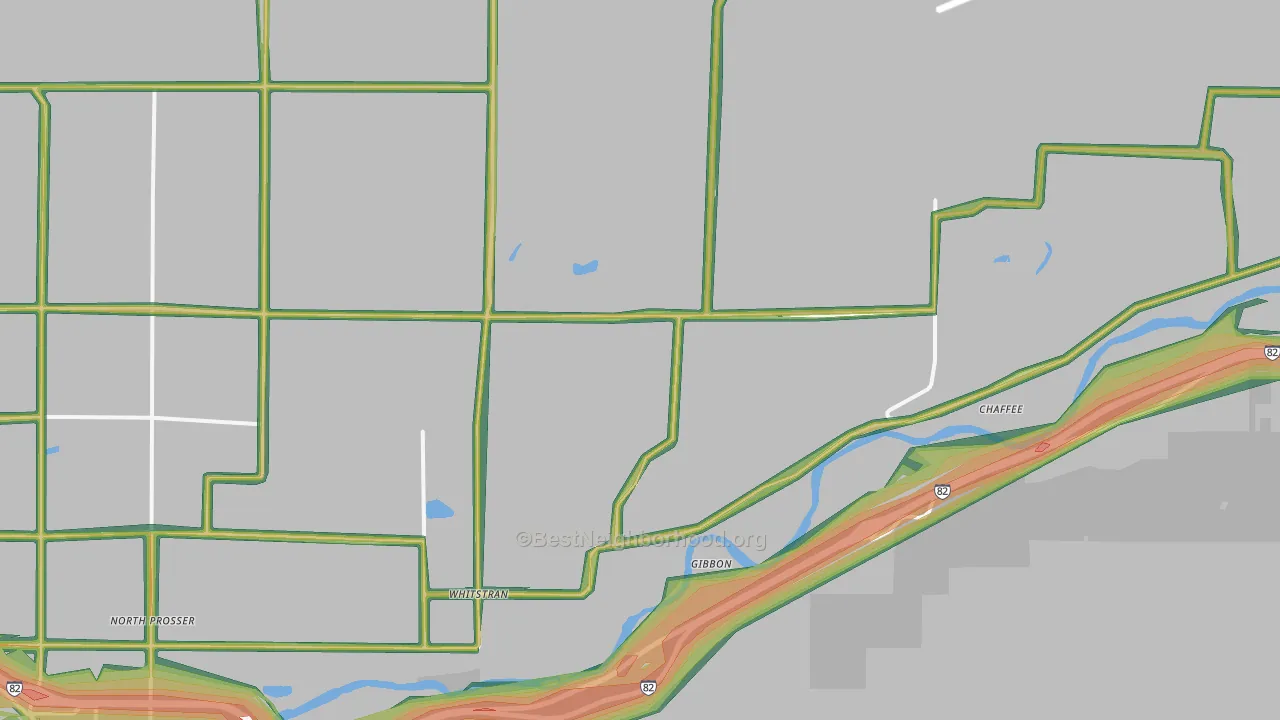 Whitstran, WA Map of Noise Levels in Whitstran