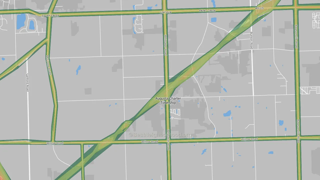 Whittaker, MI Map of Noise Levels in Whittaker