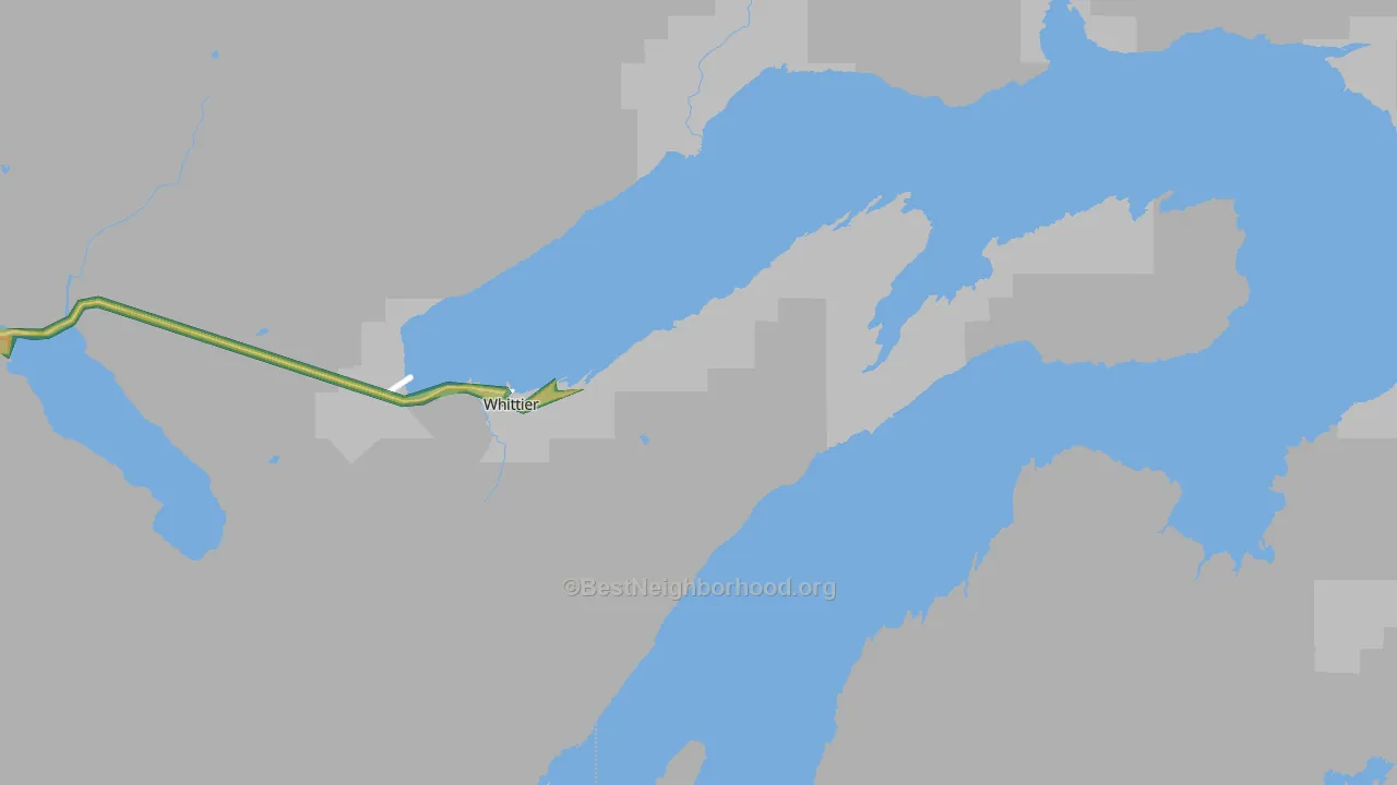 Whittier, AK Map of Noise Levels in Whittier