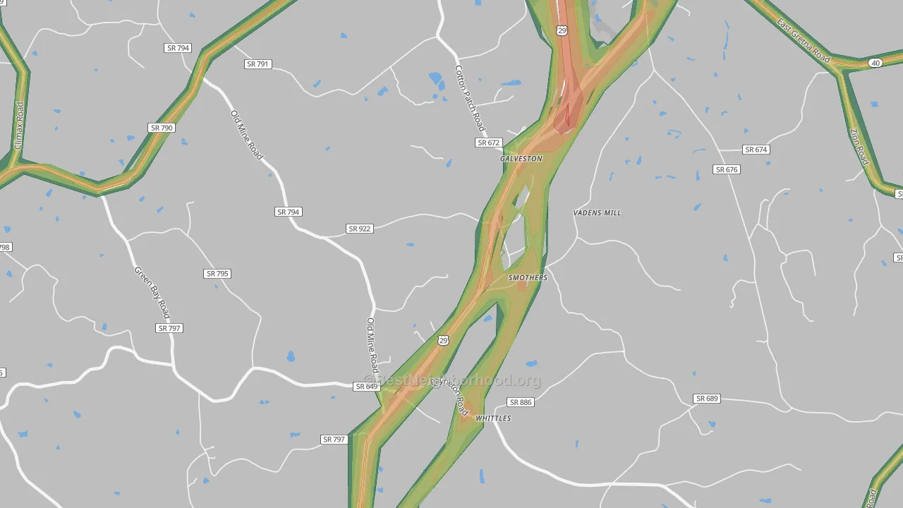 Whittle, VA Map of Noise Levels in Whittle