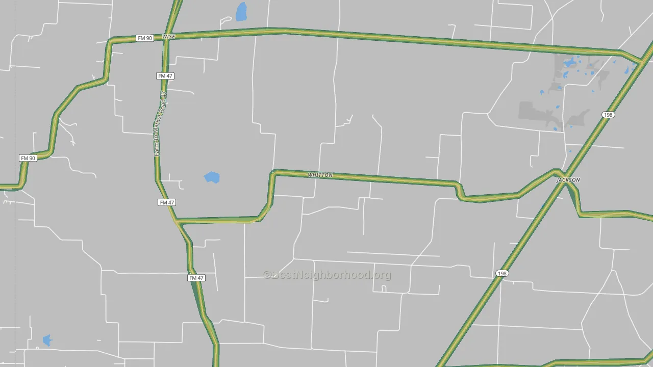 Whitton, TX Map of Noise Levels in Whitton