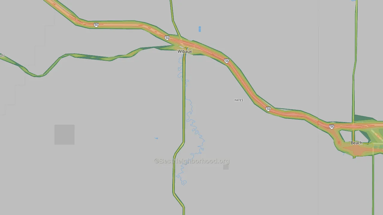 Wibaux, MT Map of Noise Levels in Wibaux