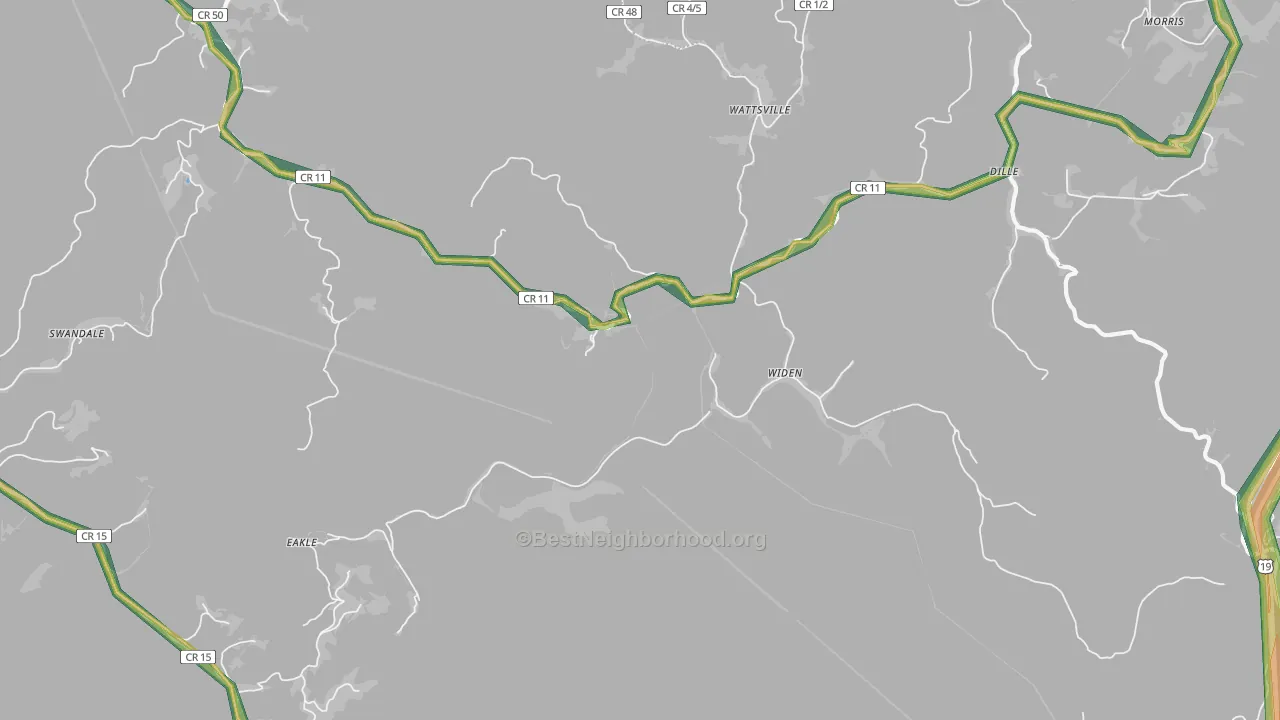 Widen, WV Map of Noise Levels in Widen