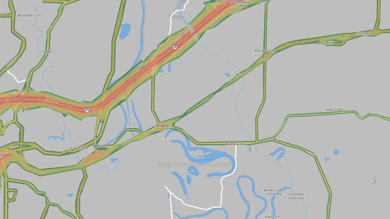Widener, AR Map of Noise Levels in Widener
