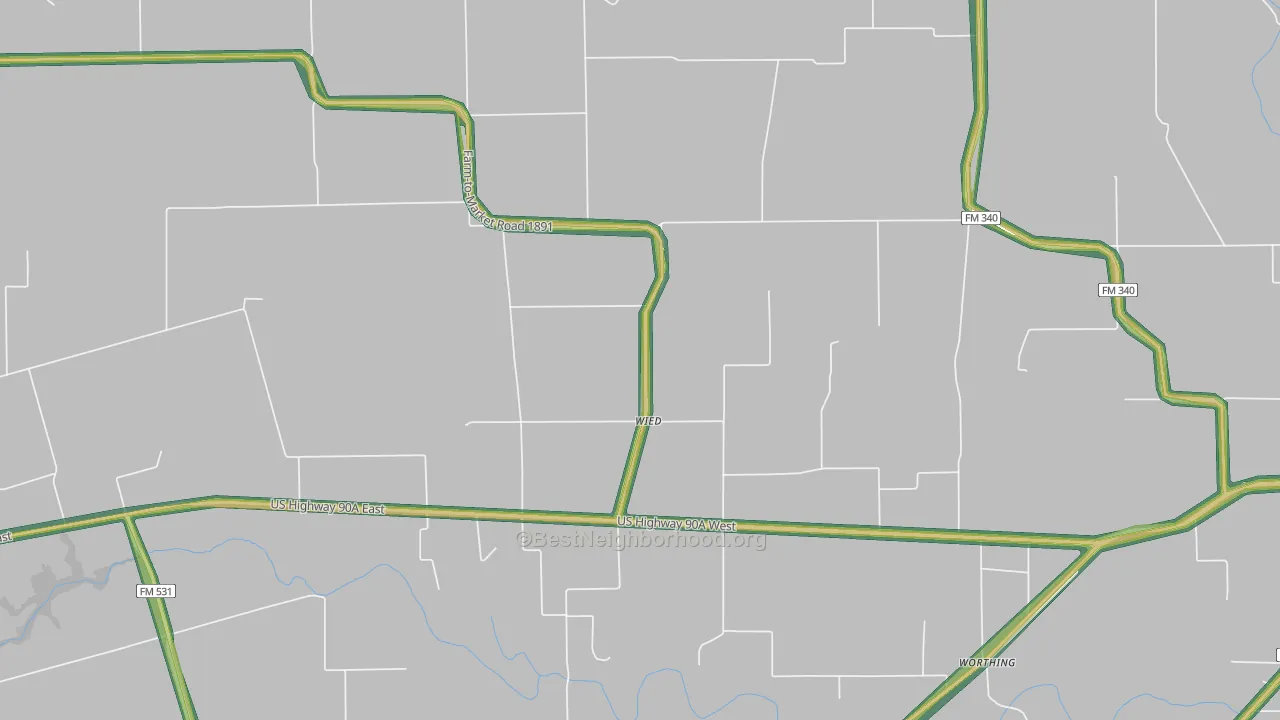 Wied, TX Map of Noise Levels in Wied
