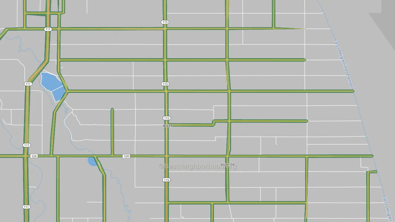 Wiest, CA Map of Noise Levels in Wiest