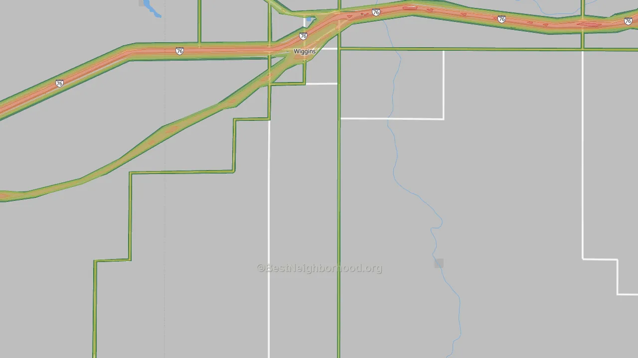 Wiggins, CO Map of Noise Levels in Wiggins