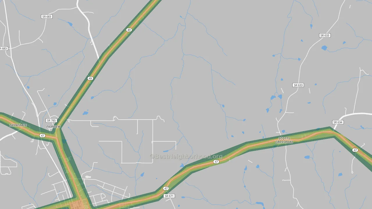 Wightman, VA Map of Noise Levels in Wightman
