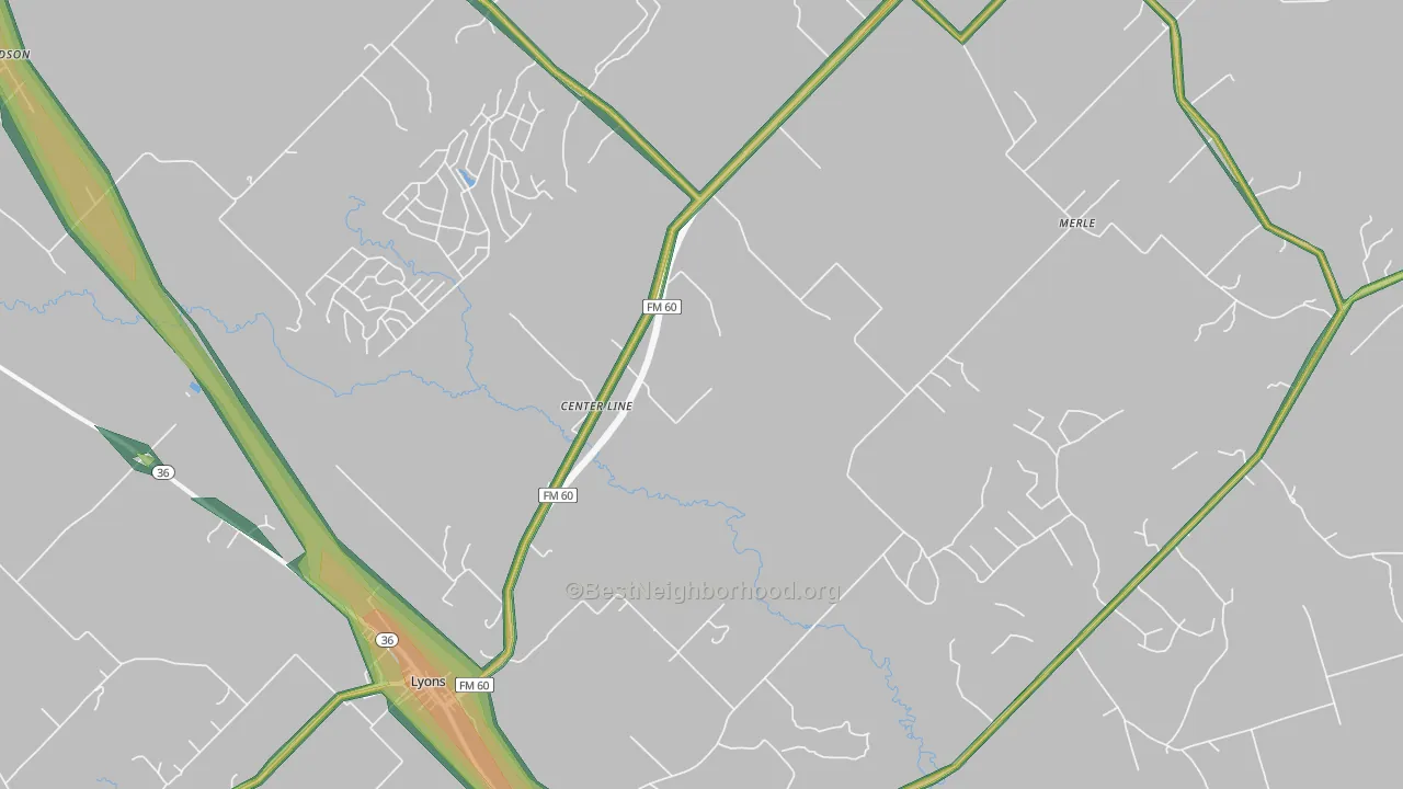 Wilcox, TX Map of Noise Levels in Wilcox