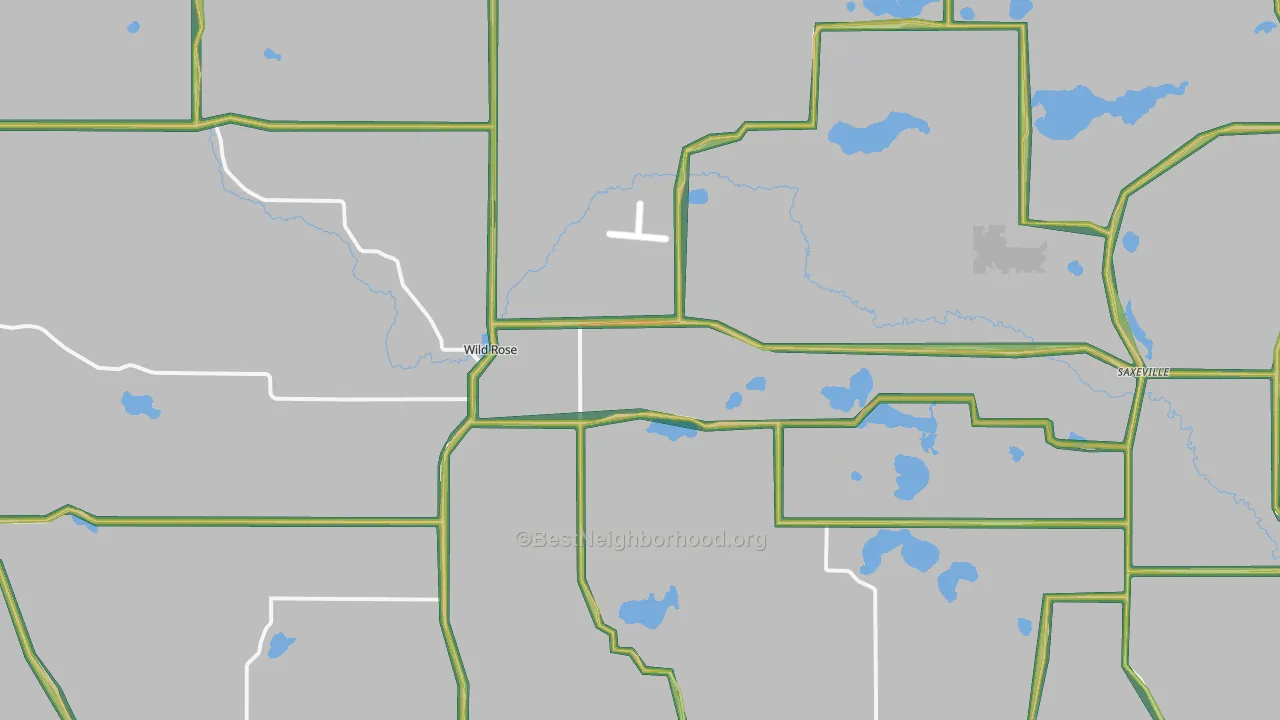 Wild Rose, WI Map of Noise Levels in Wild Rose
