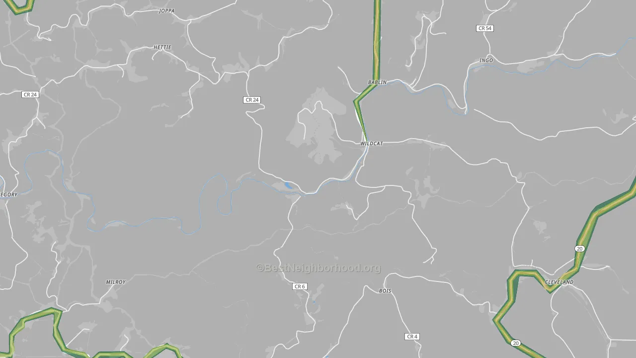 Wildcat, WV Map of Noise Levels in Wildcat