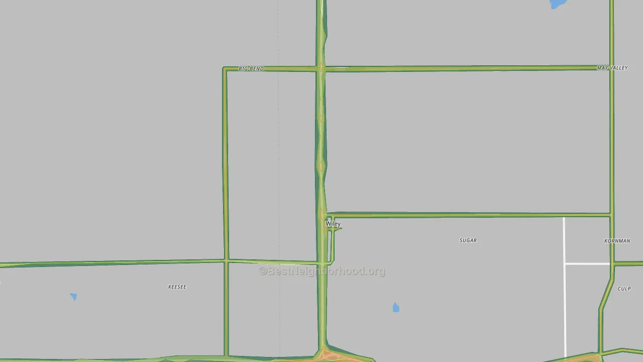 Wiley, CO Map of Noise Levels in Wiley