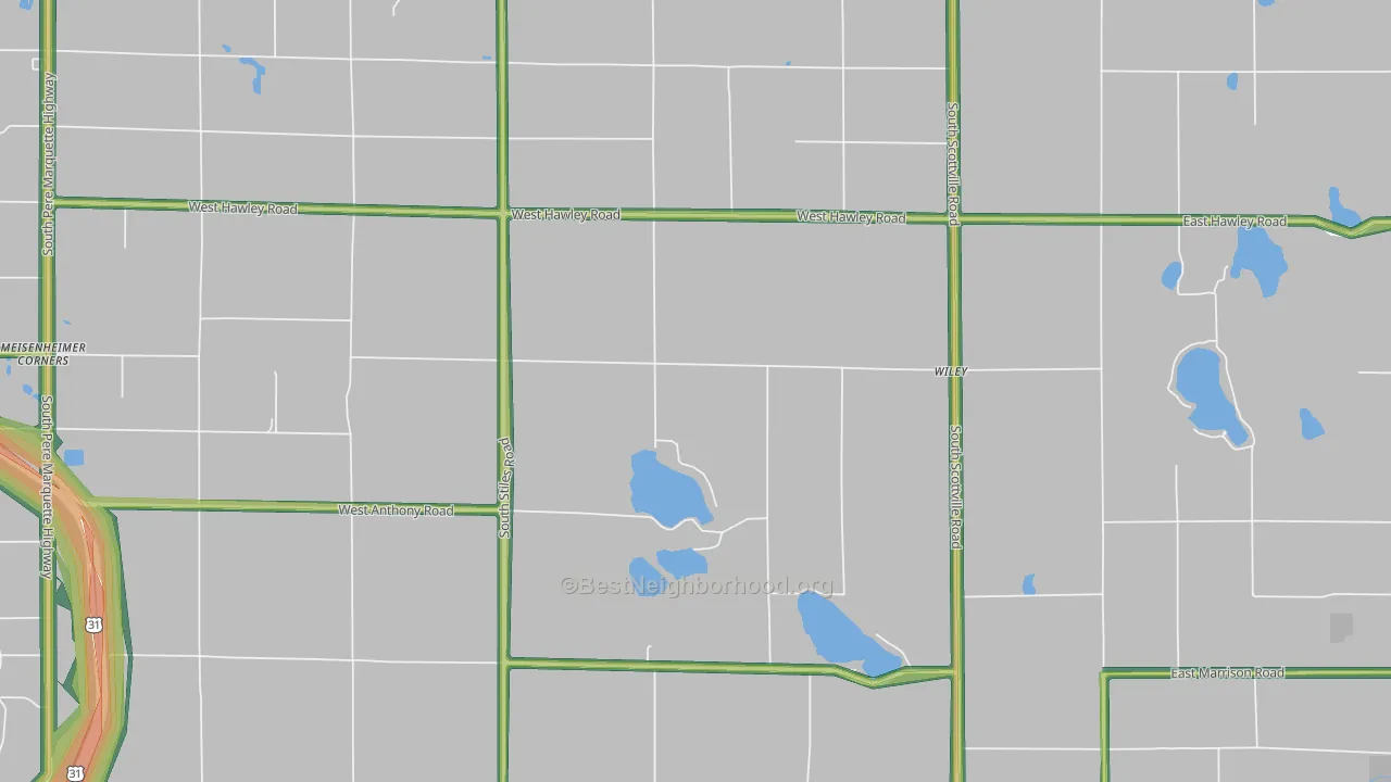 Wiley, MI Map of Noise Levels in Wiley