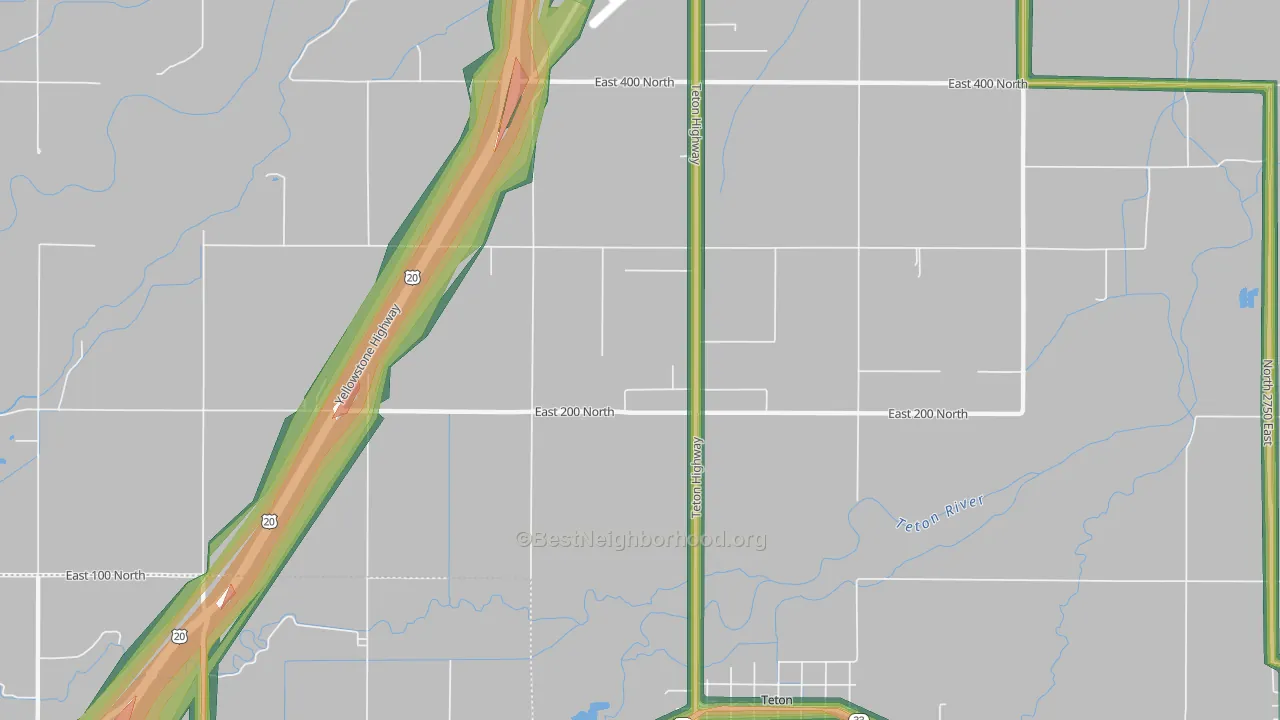 Wilford, ID Map of Noise Levels in Wilford