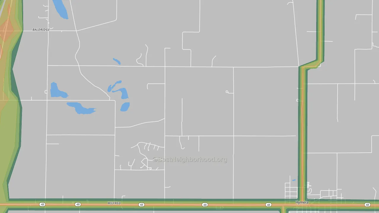 Wilfred, IN Map of Noise Levels in Wilfred