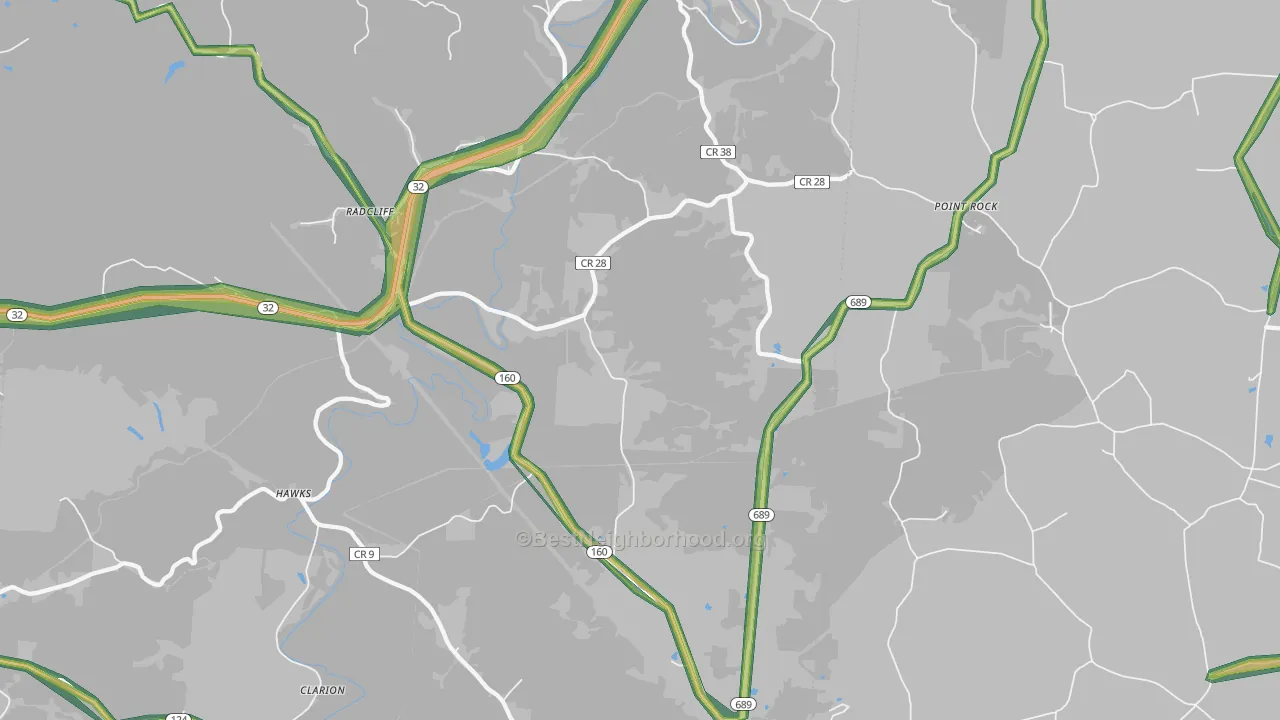 Wilkesville, OH Map of Noise Levels in Wilkesville