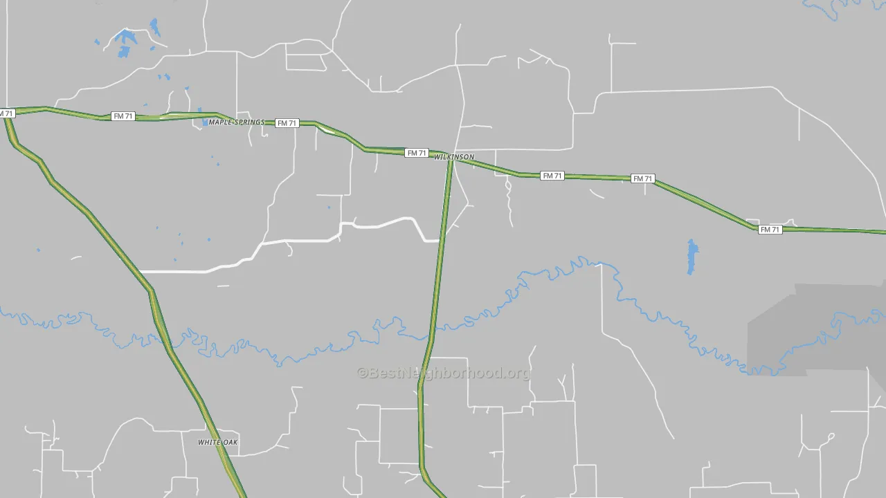 Wilkinson, TX Map of Noise Levels in Wilkinson