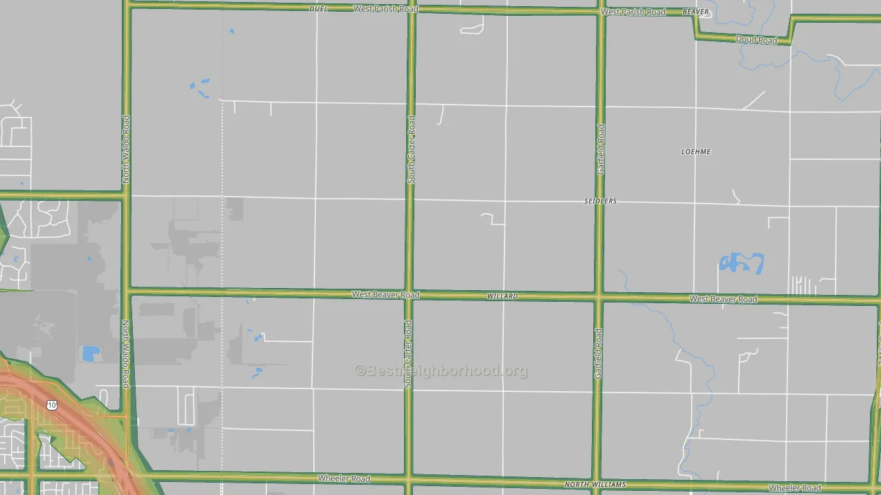Willard, MI Map of Noise Levels in Willard