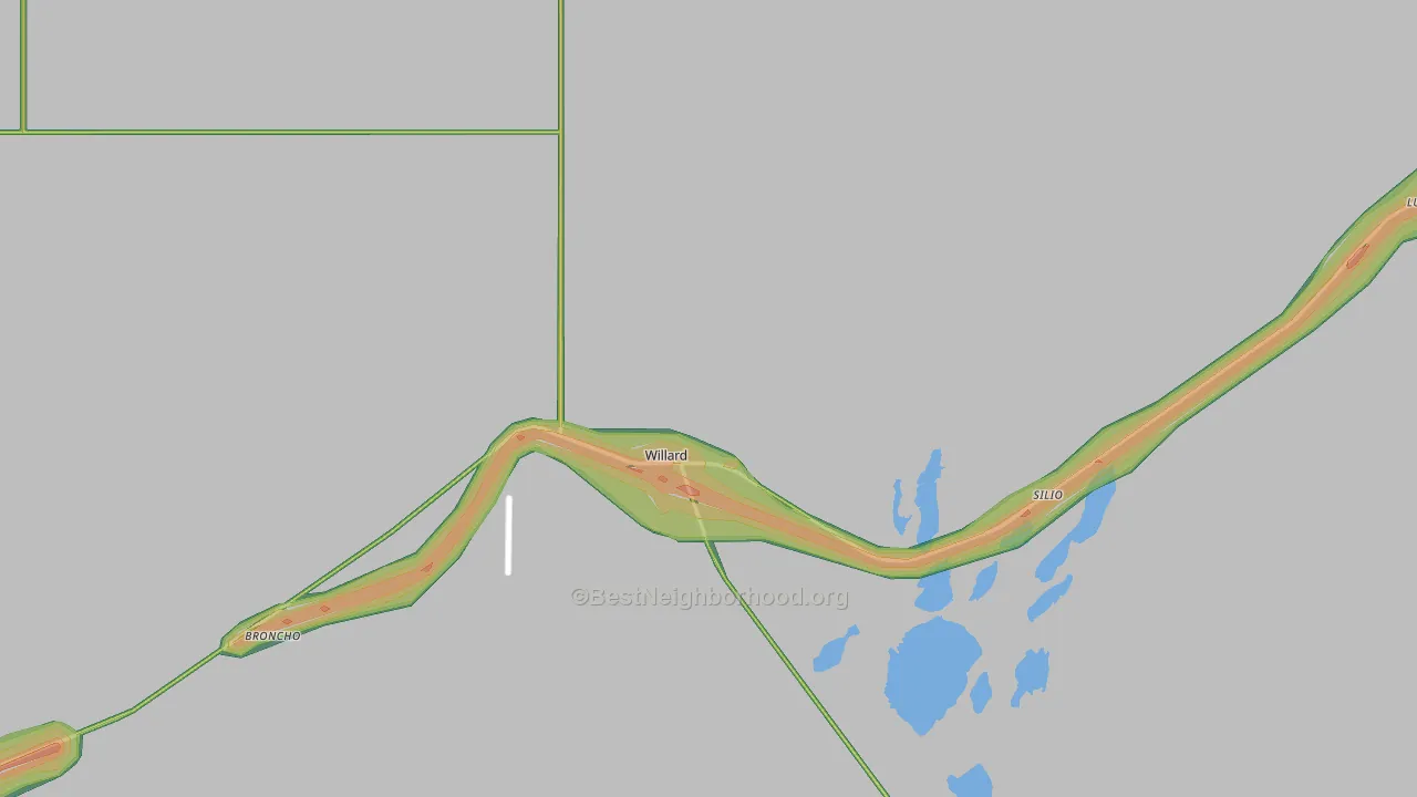 Willard, NM Map of Noise Levels in Willard