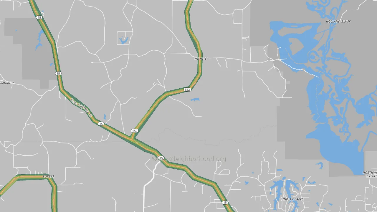 Willhite, LA Map of Noise Levels in Willhite