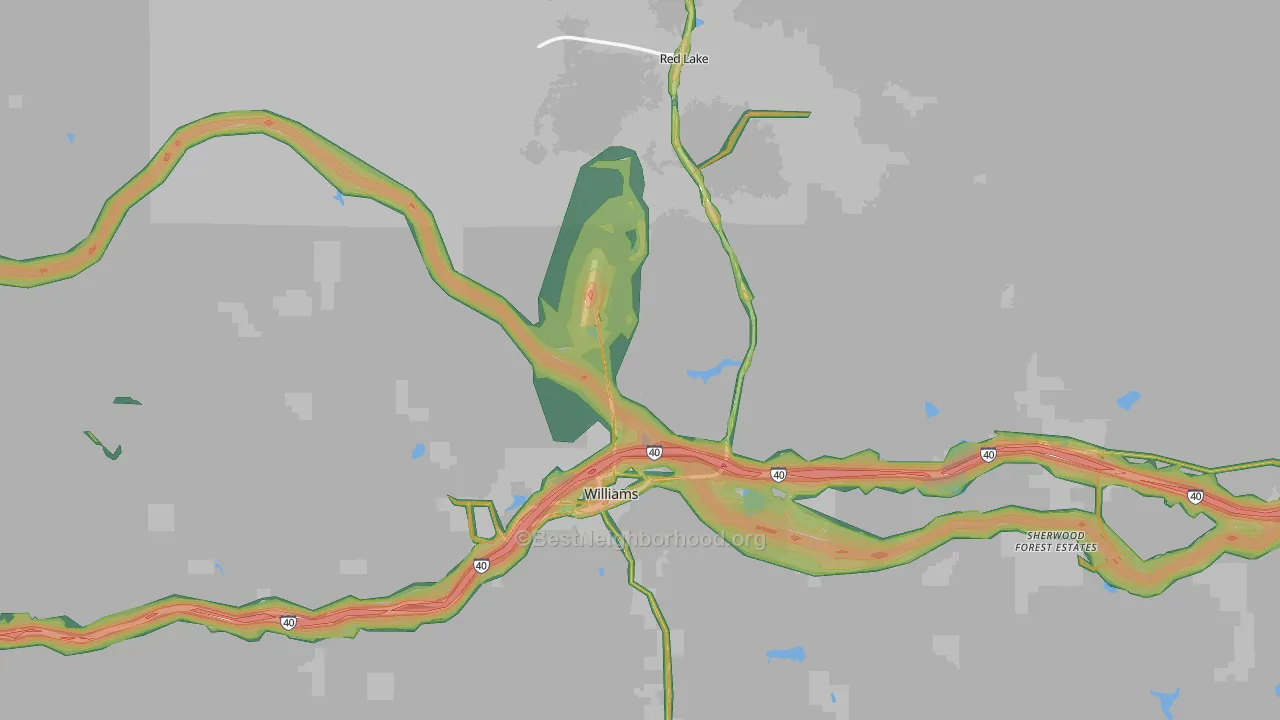 Williams, AZ Map of Noise Levels in Williams