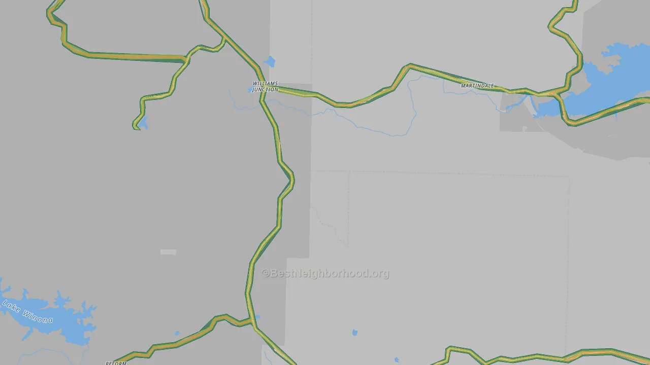 Williams Junction, AR Map of Noise Levels in Williams Junction