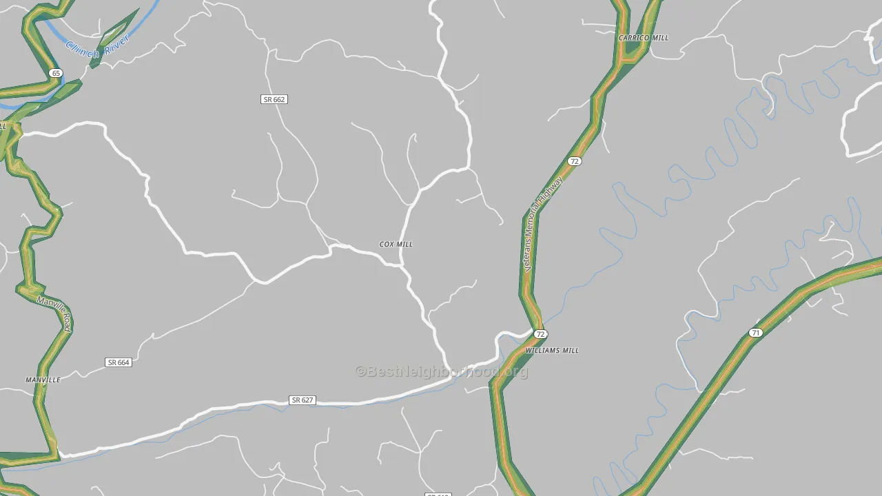 Williams Mill, VA Map of Noise Levels in Williams Mill