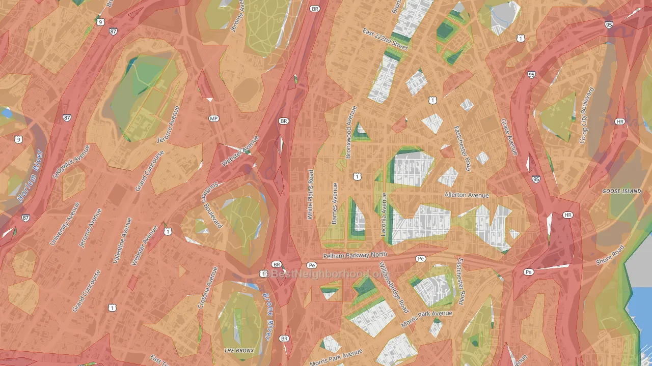 Williamsbridge, Bronx, NY Map of Noise Levels in Williamsbridge