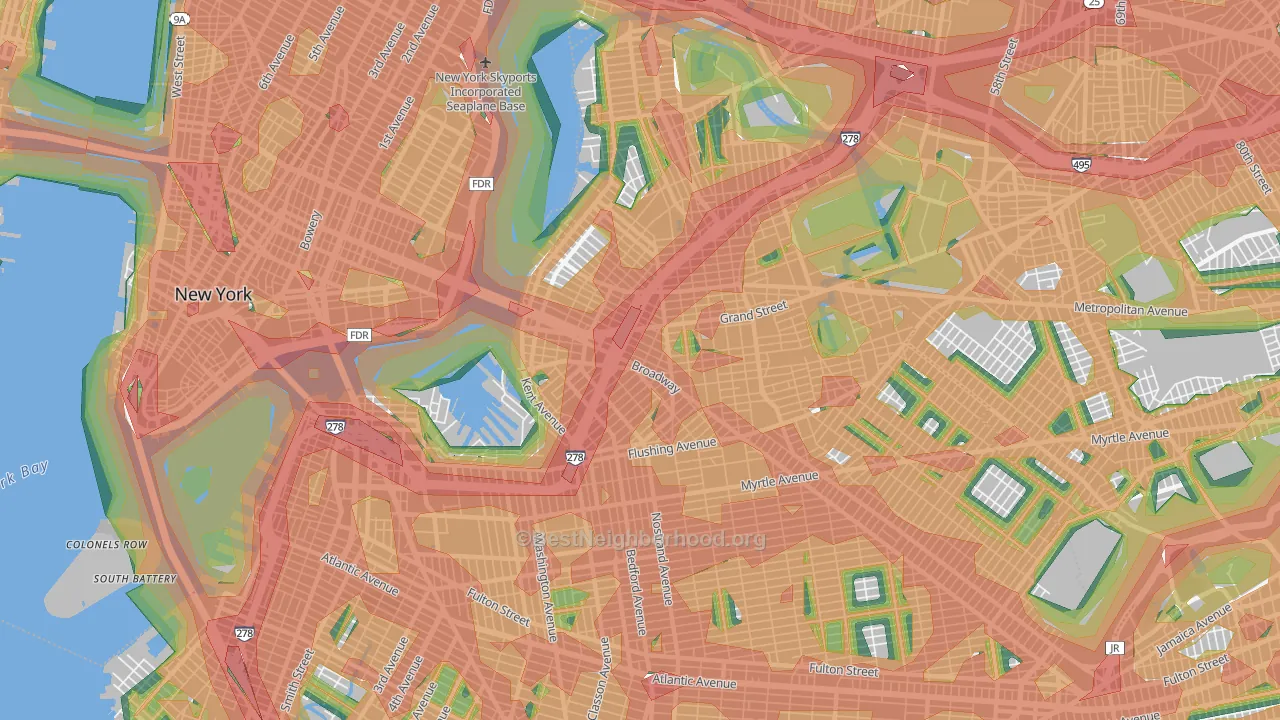 Williamsburg, Brooklyn, NY Map of Noise Levels in Williamsburg