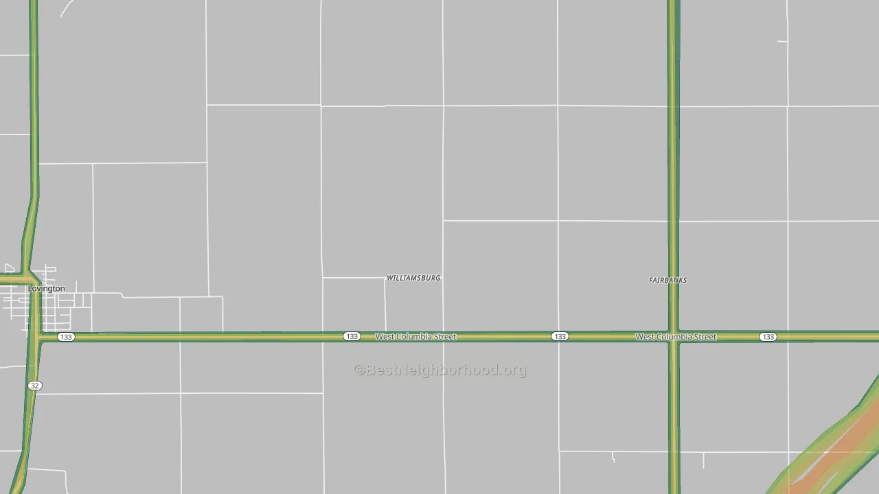 Williamsburg, IL Map of Noise Levels in Williamsburg