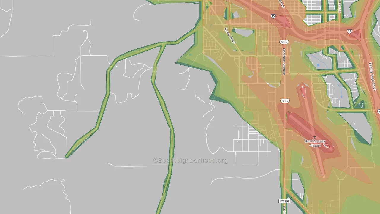 Williamsburg, MT Map of Noise Levels in Williamsburg