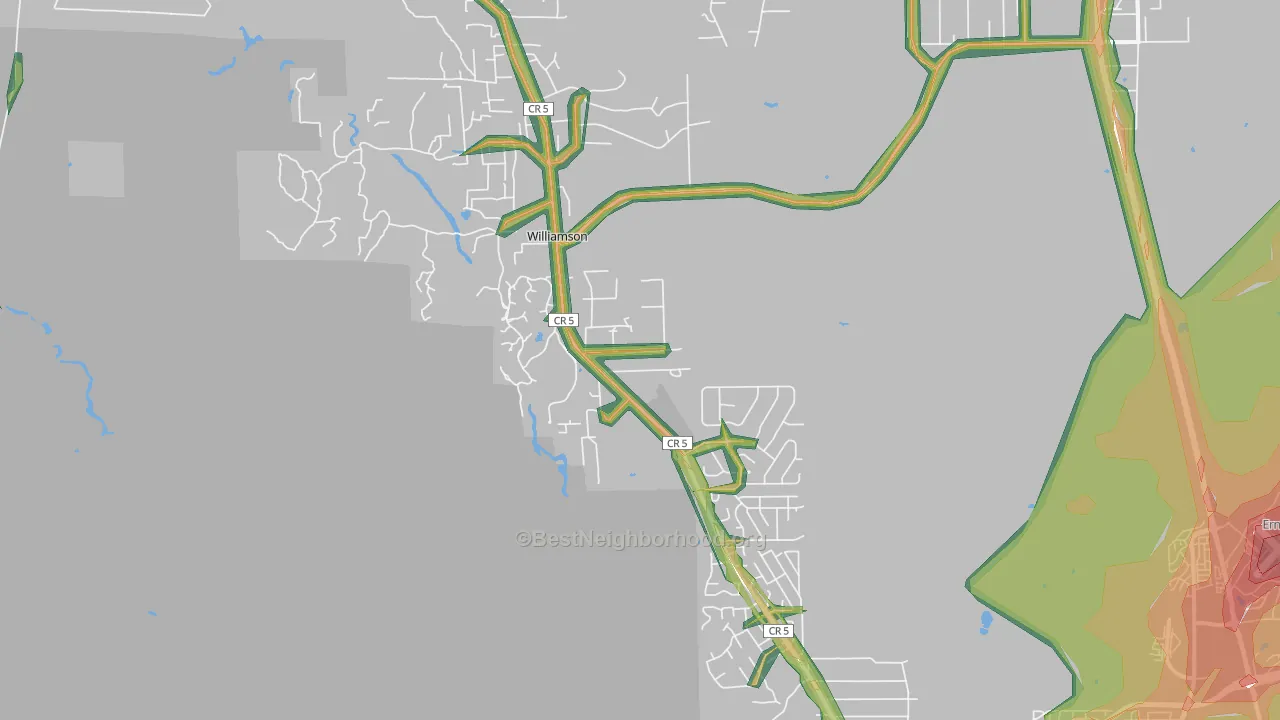 Williamson, AZ Map of Noise Levels in Williamson