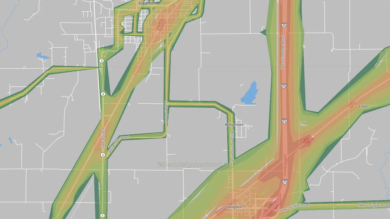 Williamson, IL Map of Noise Levels in Williamson