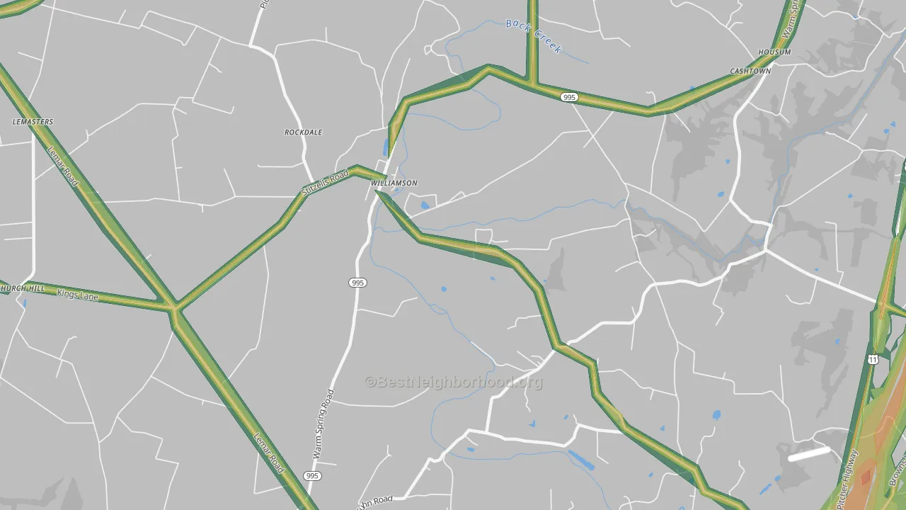 Williamson, PA Map of Noise Levels in Williamson