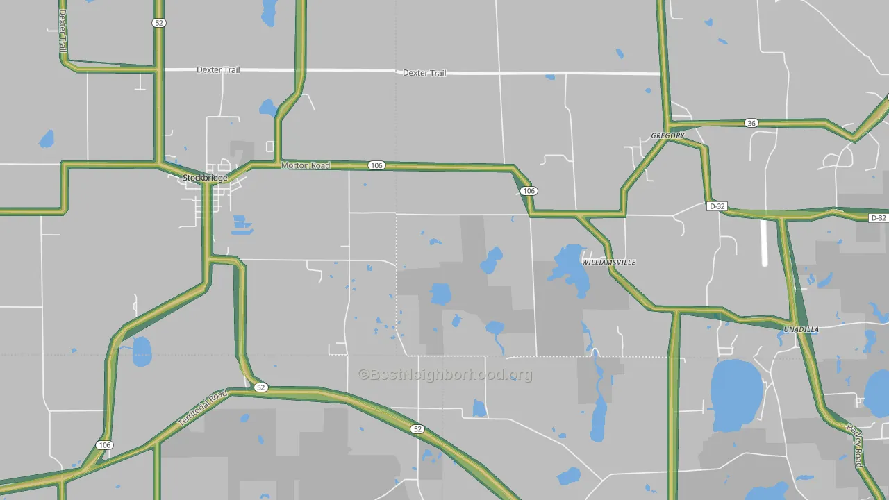 Williamsville, MI Map of Noise Levels in Williamsville