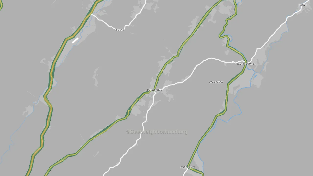 Williamsville, VA Map of Noise Levels in Williamsville