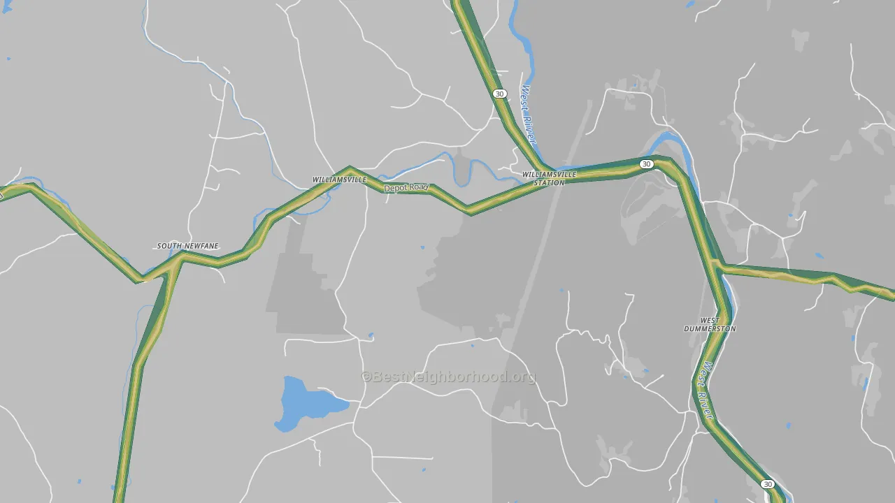 Williamsville, VT Map of Noise Levels in Williamsville
