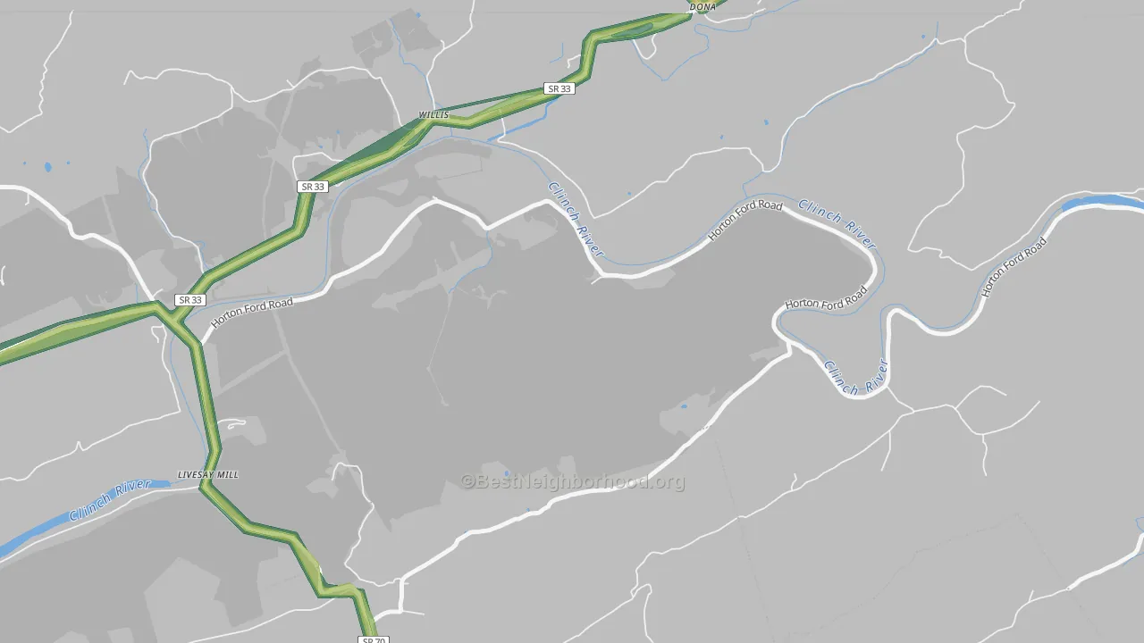 Willis, TN Map of Noise Levels in Willis