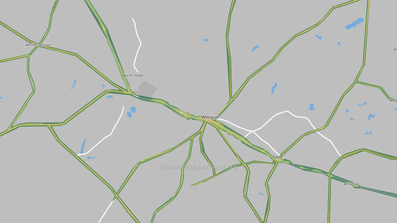 Williston, SC Map of Noise Levels in Williston