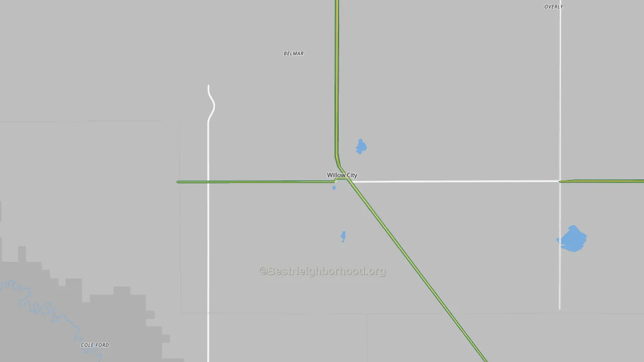Willow City, ND Map of Noise Levels in Willow City
