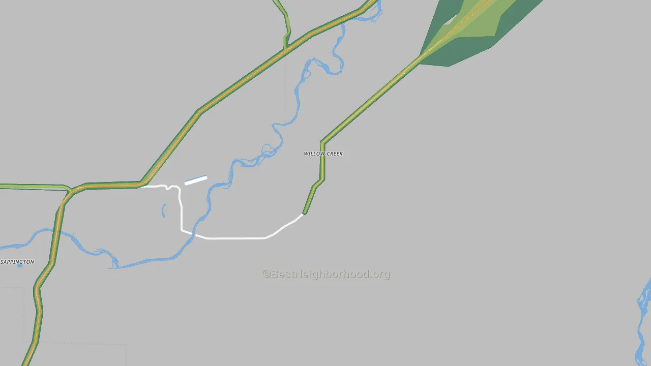 Willow Creek, MT Map of Noise Levels in Willow Creek