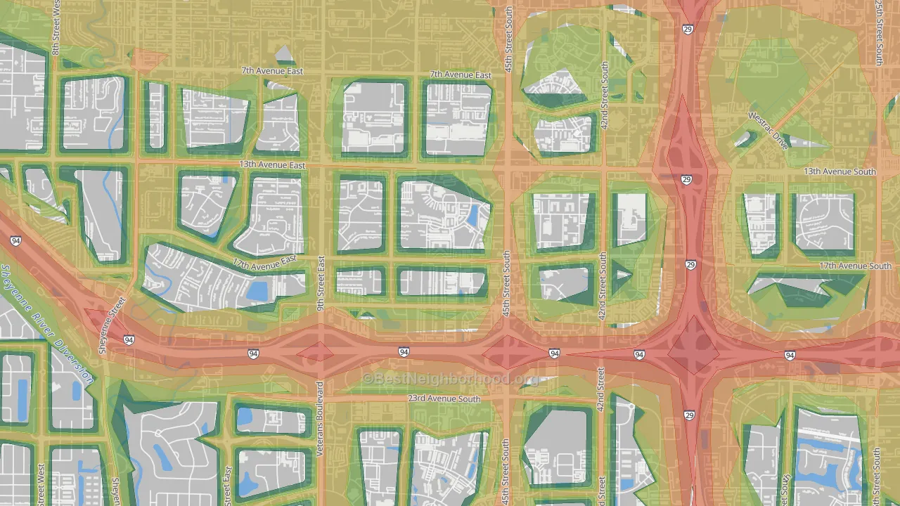 Willow Park, Fargo, ND Map of Noise Levels in Willow Park