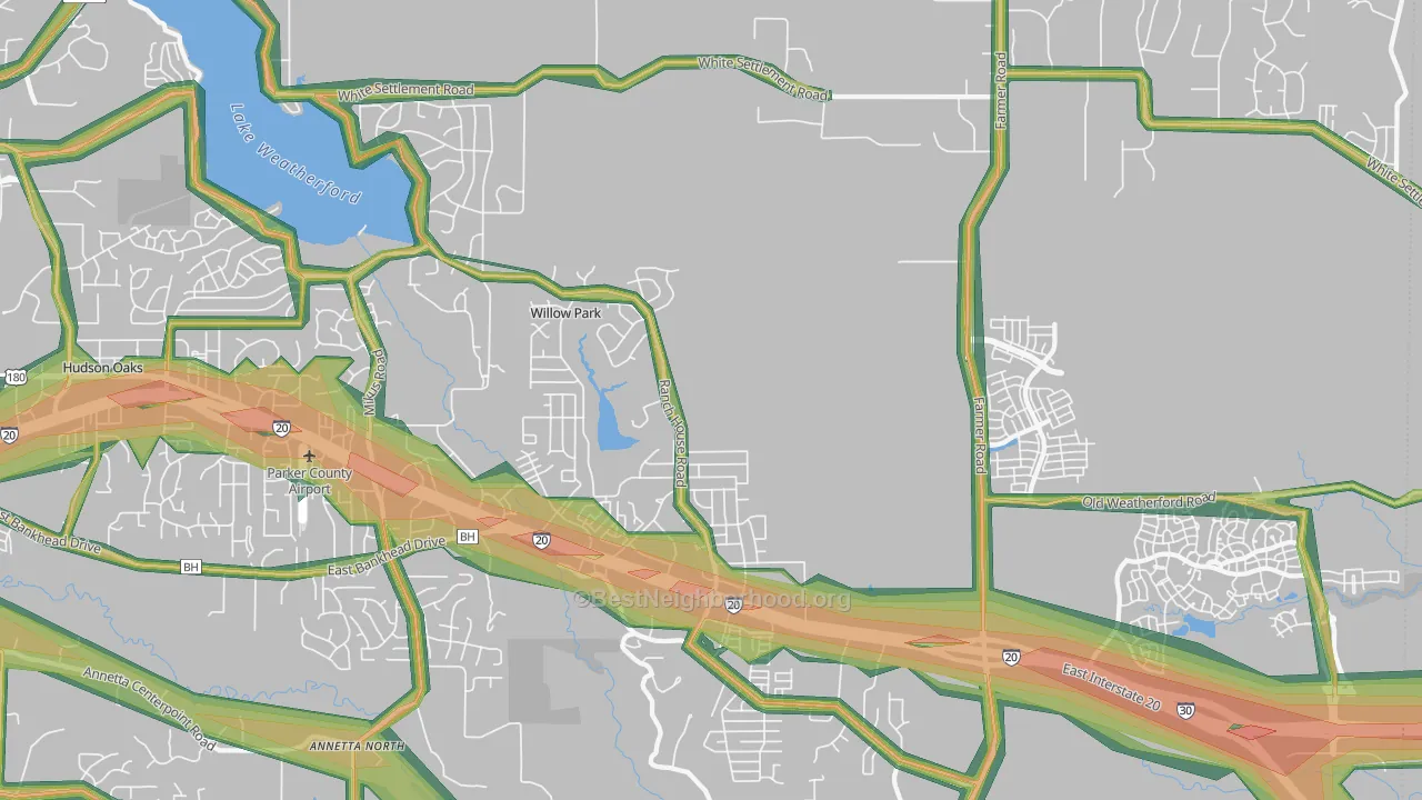 Willow Park, TX Map of Noise Levels in Willow Park