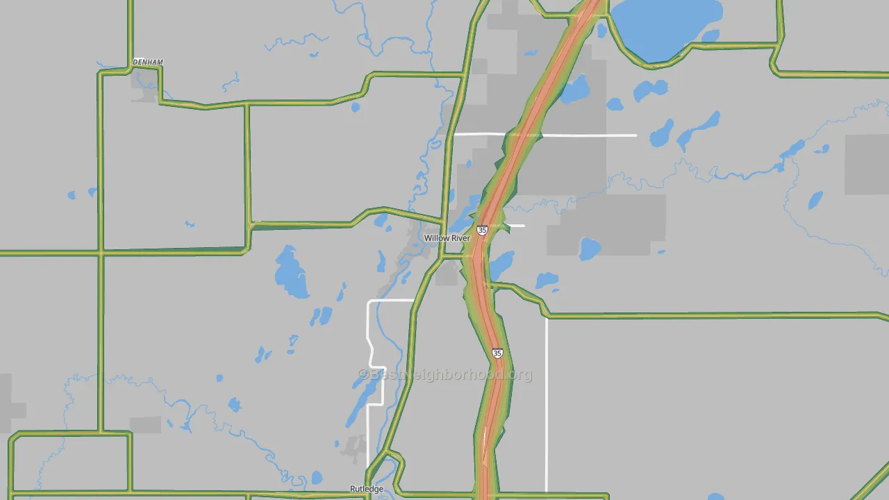 Willow River, MN Map of Noise Levels in Willow River