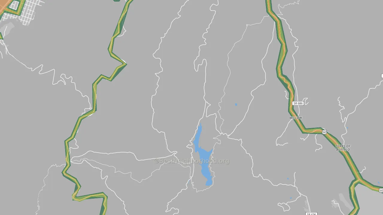 Willow, VA Map of Noise Levels in Willow
